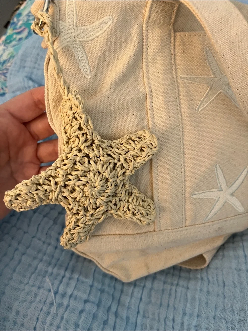 C&C California Cream Canvas Starfish Tote